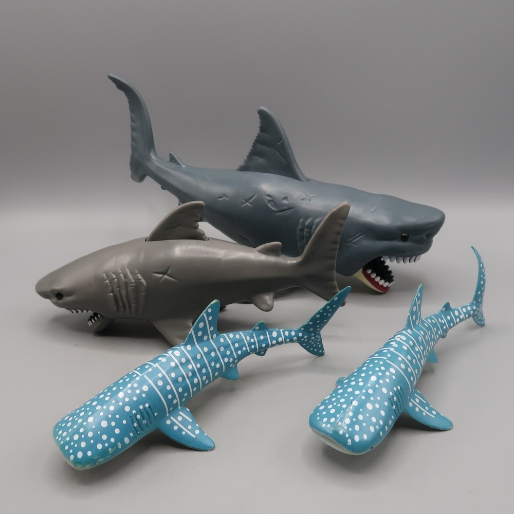 Boley Shark Figures Toy Set Whale Shark Great White Lot of 4